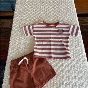 New Size 18 Months Striped Brown and White Lion Theme Set Kids Clothing